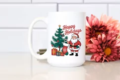 Retro Happy Holidays Christmas Png Product Image 2
