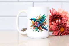 Vibrant Bird with Flowers PNG Product Image 2