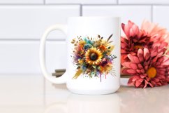 Colorful Sunflower Watercolor Bouquet | Clipart Product Image 2