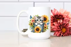 Cute Baby Cat with Flowers PNG Product Image 2