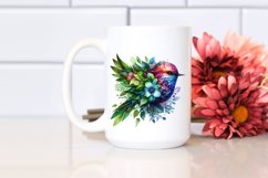Vibrant Bird with Flowers PNG Product Image 2