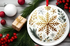 Round Christmas Ornament Sublimation|Clipart Product Image 2