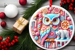 Round Christmas Ornament Sublimation|Clipart Product Image 2