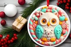 Round Christmas Ornament Sublimation|Clipart Product Image 2