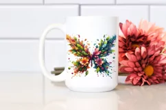 Vibrant Butterfly with Flowers PNG Product Image 2