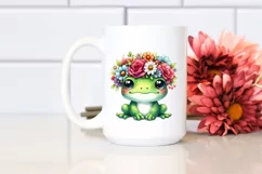 Cute Vibrant Adorned Frog Cartoon | Sublimation Clipart Product Image 2
