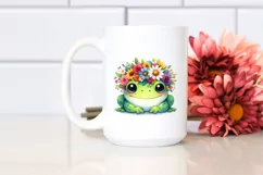 Cute Vibrant Adorned Frog Cartoon | Sublimation Clipart Product Image 2