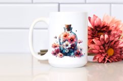 Abstract Bottle with Large Cosmos | Sublimation Clipart Product Image 2