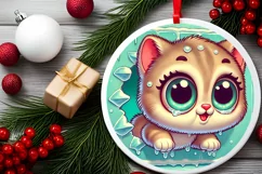 Round Christmas Ornament Sublimation|Clipart Product Image 1