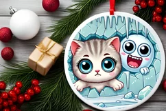 Round Christmas Ornament Sublimation|Clipart Product Image 1