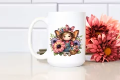 Baby Butterfly Petunia Sublimation Clipart Product Image 2