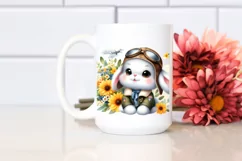 Colorful Aviator Suit Baby Bunny | Sublimation Clipart Product Image 2