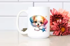 Colorful Smiling Puppy with Star | Sublimation | Clipart Product Image 2