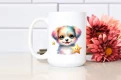 Colorful Smiling Puppy with Star | Sublimation | Clipart Product Image 2