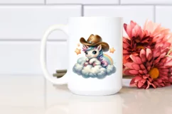 Cute Baby Unicorn with Cowboy Hat | Sublimation | Clipart Product Image 2