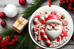 Round Christmas Ornament Sublimation|Clipart Product Image 2