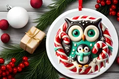 Round Christmas Ornament Sublimation|Clipart Product Image 1
