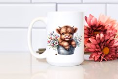 Cute Watercolor Small Baby Highland Cow | Sublimation | Product Image 2