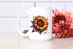 Glossy Watercolor Sunflower | Sublimation Clipart Product Image 2
