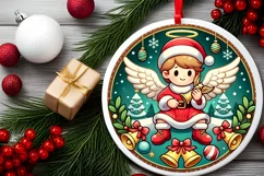 Round Christmas Ornament Sublimation|Clipart Product Image 1