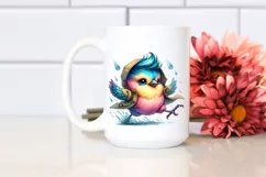 Cute Baby Bird Jumping PNG Product Image 2
