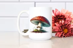 Detailed Mushroom Watercolor Splash PNG Product Image 2