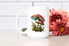 Detailed Mushroom Watercolor Splash PNG Product Image 2