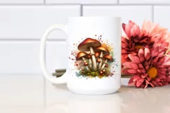 Detailed Mushroom Watercolor Splash PNG Product Image 2