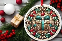Round Christmas Ornament Sublimation|Clipart Product Image 1