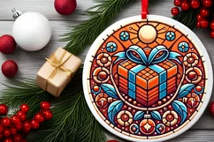 Round Christmas Ornament Sublimation|Clipart Product Image 1