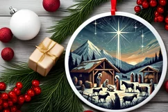 Round Christmas Ornament Sublimation|Clipart Product Image 1