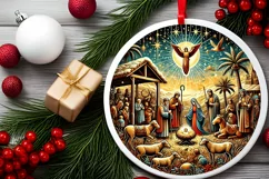 Round Christmas Ornament Sublimation|Clipart Product Image 1