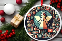 Round Christmas Ornament Sublimation|Clipart Product Image 1