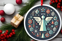 Round Christmas Ornament Sublimation|Clipart Product Image 1