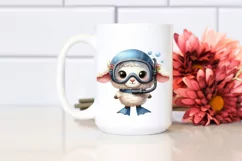 Funny Cute Lamb with Scuba Helmet PNG Product Image 2