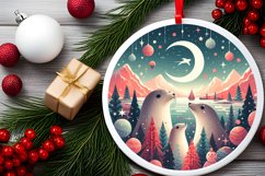 Round Christmas Ornament Sublimation|Clipart Product Image 2