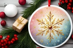 Round Christmas Ornament Sublimation|Clipart Product Image 2