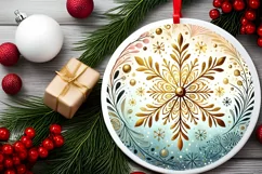 Round Christmas Ornament Sublimation|Clipart Product Image 2