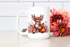 Sublimation Cute Baby Elk Playing Basketball Flower Clipart Product Image 2