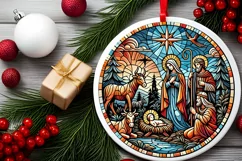 Round Christmas Ornament Sublimation|Clipart Product Image 1