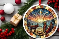 Round Christmas Ornament Sublimation|Clipart Product Image 1