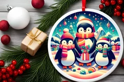 Round Christmas Ornament Sublimation|Clipart Product Image 2