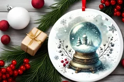 Round Christmas Ornament Sublimation|Clipart Product Image 1