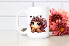 Funny Cute Snail Smiling Diva Like Look Clipart Product Image 2