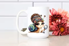 Funny Cute Snail Smiling Diva Like Look Clipart Product Image 2