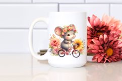 Sublimation Cute Baby Mouse Playing Cycling Flower Clipart Product Image 2