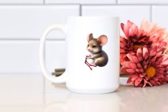 Sublimation Cute Baby Mouse Playing Cycling Flower Clipart Product Image 2