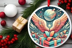 Round Christmas Ornament Sublimation|Clipart Product Image 2