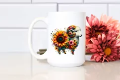 Abstract Lamb with Sunflower Body, PNG Product Image 2