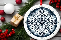 Round Christmas Ornament Sublimation|Clipart Product Image 2
